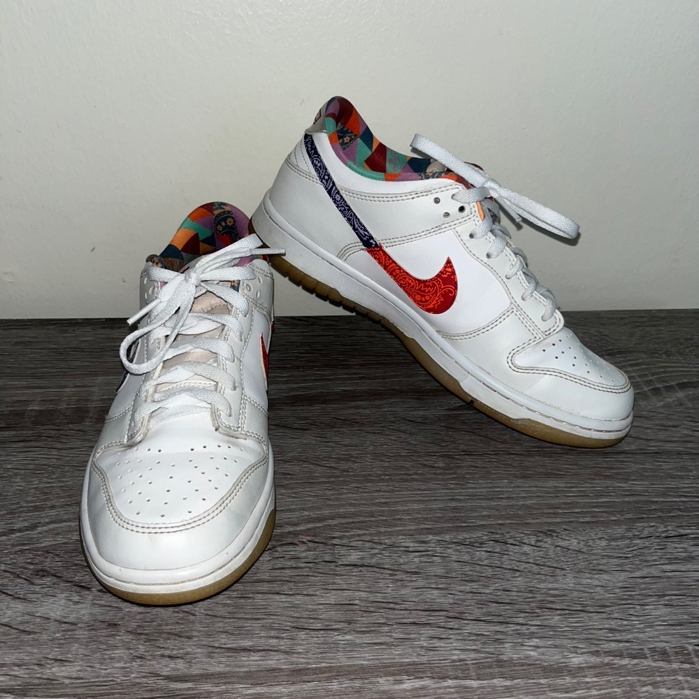 Nike Dunk Low SE Men's White Paisley Swoosh Multicolored Sz‎ 6Y FN6913 141